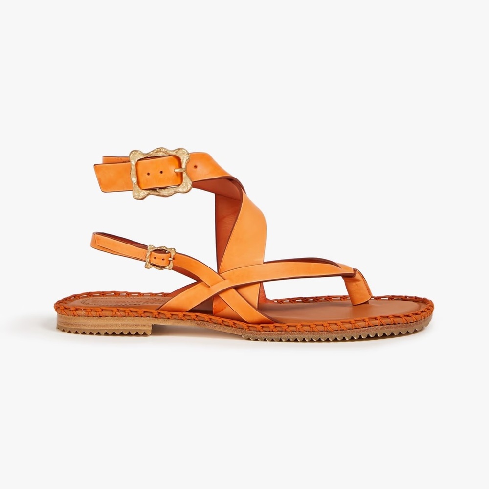 Zimmermann Tangerine Leather Sandals